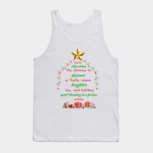 Santa slip down Christmas for everyone family reunion friend Tank Top